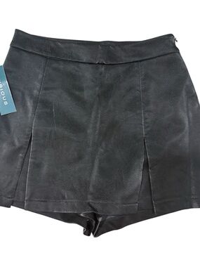 Kirious  Faux Leather Skort in Black